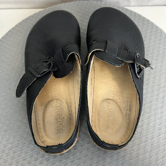 Haflinger Clogs Womens 37 US 6 Black Leather Slip On Comfort Mules Shoes Casual - Picture 9 of 14